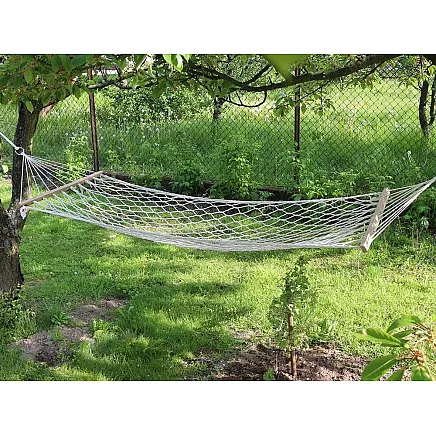 Dārza Mājas Vienvietīgs Šūpuļtīkls ar Koka Stieni - 190x80 cm