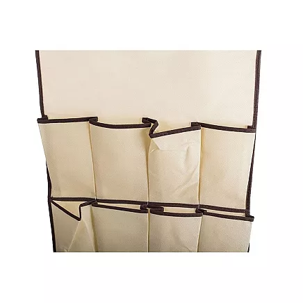 Piekaramais organizators rotaslietām un aksesuāriem, 12 kabatas, 90x45 cm, bēšs