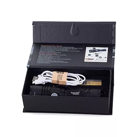 Taktiskā LED lukturis Bailong W556 ar CREE XM-L3-U3, USB uzlāde