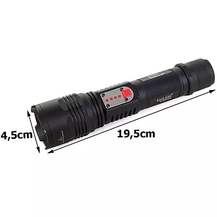 Bailong militārā LED lukturis ar CREE XM-L T6, USB uzlāde, modelis W767