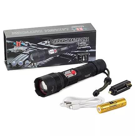 Bailong militārā LED lukturis ar CREE XM-L T6, USB uzlāde, modelis W767