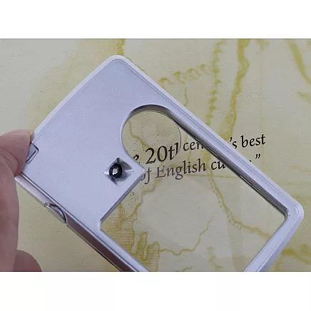 Kabatas lupa ar LED apgaismojumu 3x 6x, sudraba