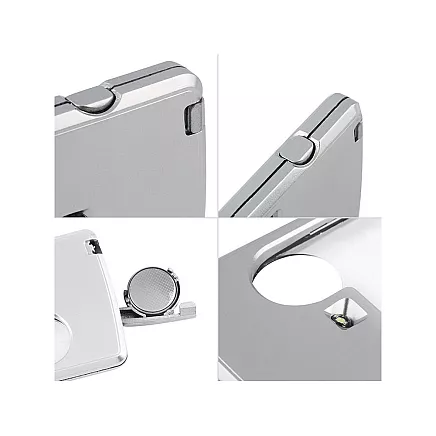 Kabatas lupa ar LED apgaismojumu 3x 6x, sudraba