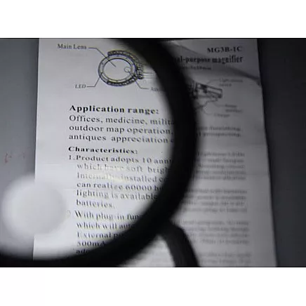 Loupe magnifying glass illuminated 1.8x 138mm
