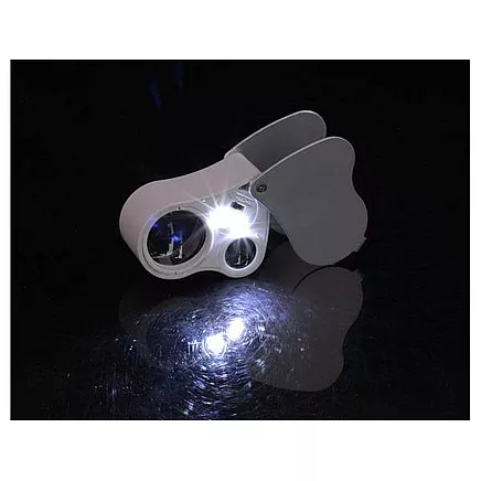 Led jewellery folding loupe uv 25x 50