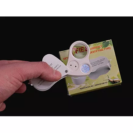 Led jewellery folding loupe uv 25x 50