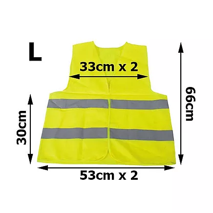 Reflective road safety waistcoat yellow
