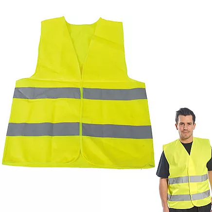 Reflective road safety waistcoat yellow