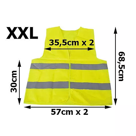 Reflective road safety waistcoat yellow