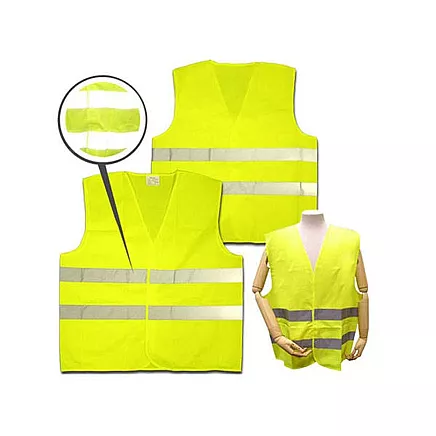 Reflective road safety waistcoat yellow