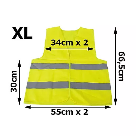 Reflective road safety waistcoat yellow