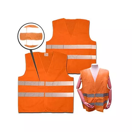 Reflective safety waistcoat orange