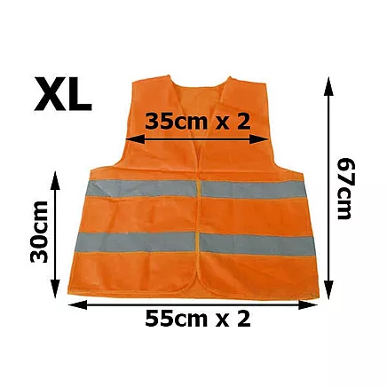 Reflective safety waistcoat orange