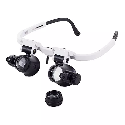 Professionalā Remonta Acs Lupa ar 2 LED Gaismiņām 8x 23x