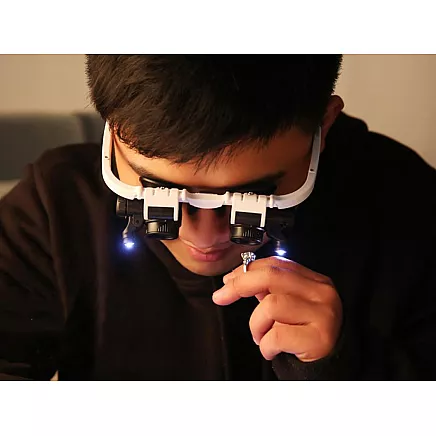 Professionalā Remonta Acs Lupa ar 2 LED Gaismiņām 8x 23x