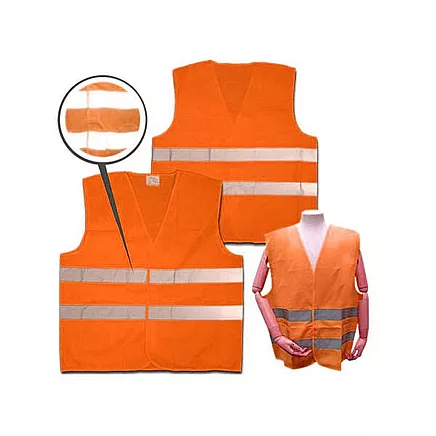 Reflective safety waistcoat orange