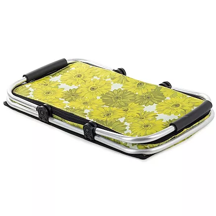 Termo saliekamais piknika grozs zaļš ar ziediem