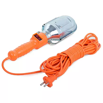 Universāls darbnīcas lukturis ar āķi un 5 m kabeli, 230V 60W, oranžs