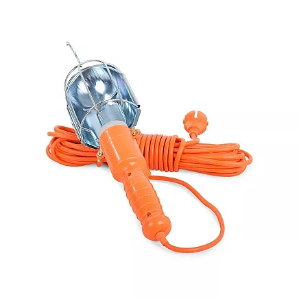 Universāls darbnīcas lukturis ar āķi un 5 m kabeli, 230V 60W, oranžs