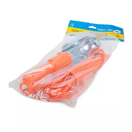 Universāls darbnīcas lukturis ar āķi un 5 m kabeli, 230V 60W, oranžs