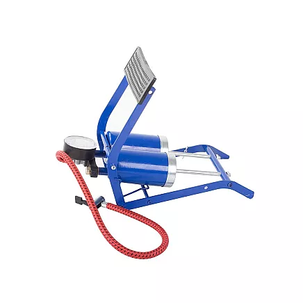 Car foot pump two pistons bicycle end pieces