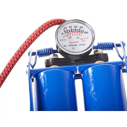 Car foot pump two pistons bicycle end pieces