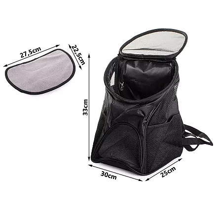 Priekšējā pārvadāšanas mugursoma suņiem un kaķiem, melna