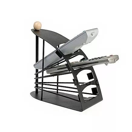 Pults turētājs un telefona statīvs, 4 nodalījumi, melns