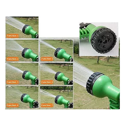 Paplašināma dārza šļūtene ar multifunkcionālu smidzinātāju 20m - 60m