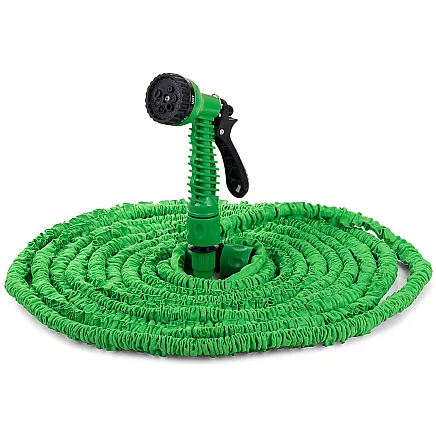 Dārza šļūtene ar 7 uzgaļu pistoli, 15m-45m