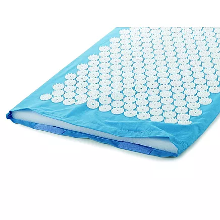 Akupresūras akupunktūras paklājs masāžas adatu paklājiņš 65x40cm, Kuzņecova aplikators, zils