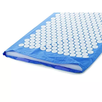 Akupresūras akupunktūras paklājs masāžas adatu paklājiņš 65x40cm, Kuzņecova aplikators, zils