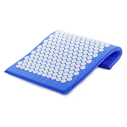 Akupresūras akupunktūras paklājs masāžas adatu paklājiņš 65x40cm, Kuzņecova aplikators, zils