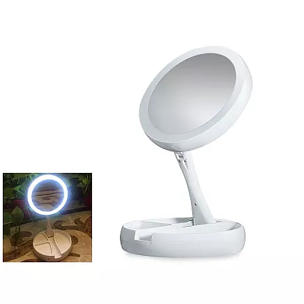 Illuminated 22 led 2 x 3 x usb cosmetic mirror