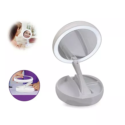 Illuminated 22 led 2 x 3 x usb cosmetic mirror