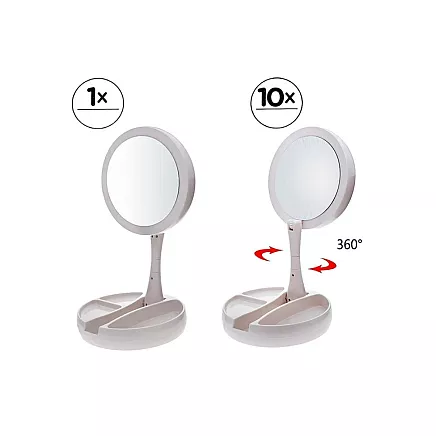 Illuminated 22 led 2 x 3 x usb cosmetic mirror