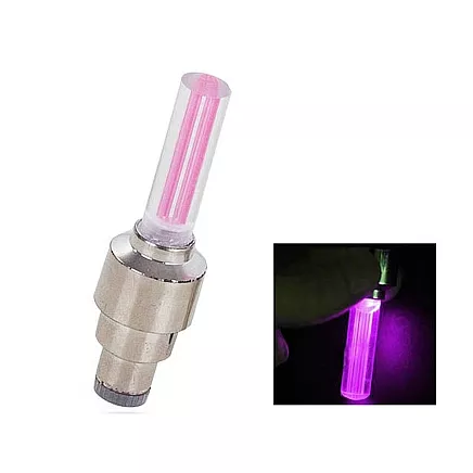 Велосипедные колесные световые клапаны (ходовые) розовые, 2 шт.