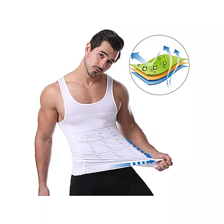 Mens slimming t-shirt slim vest