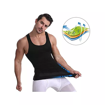 Mens slimming t-shirt slim vest