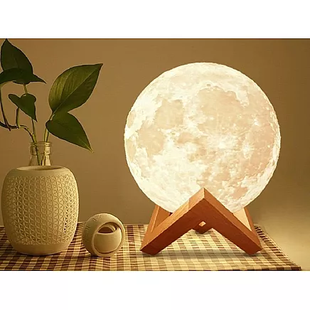 3d rgb moon night light with remote control