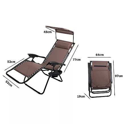 Garden sun lounger beach folding canopy table zero