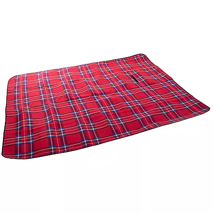 Liela ūdensizturīga piknika sega ar izolāciju XXL 150x200cm, sarkani rūtaina