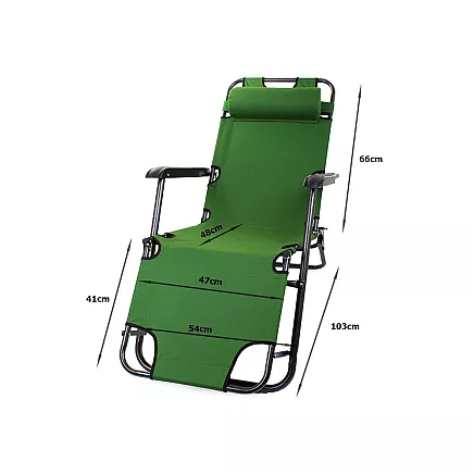 Garden beach lounger folding cushion gravity reinforced soft