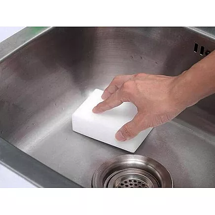 Magic sponge for cleaning stains removes dirt