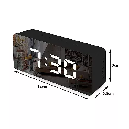 Led alarm clock led timer led mirror alarm date 4in1