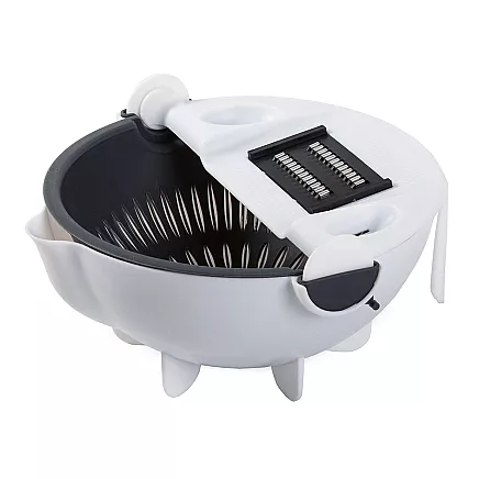 Dārzeņu un augļu griezējs–rīve ar caurduri un mizotāju