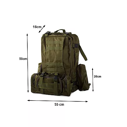 Tactical survival military backpack 48.5l