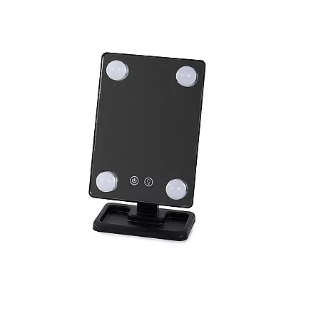 Makeup Kosmētisks Spogulis ar LED Apgaismojumu un 180° Rotāciju, Melns