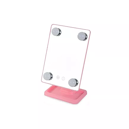 Makeup Kosmētisks Spogulis ar LED Apgaismojumu un 180° Rotāciju, Melns