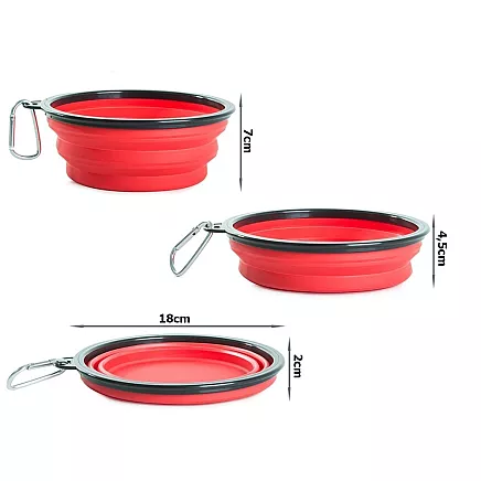 Salokāma silikona tūrisma bļoda sunim 800ml